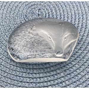 Kosta Leaded Crystal Hedgehog Paperweight Mats Jonasson 3" . Sweden. 1970's